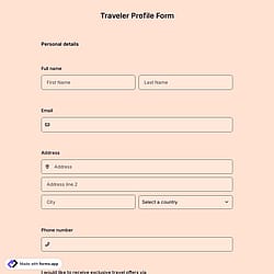 Traveler Profile Form