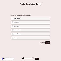 Vendor Satisfaction Survey