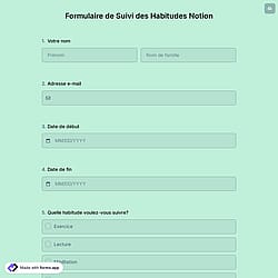 Formulaire de Suivi des Habitudes Notion
