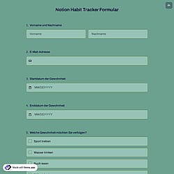 Notion Habit Tracker Formular