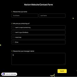 Notion Website Contact Form