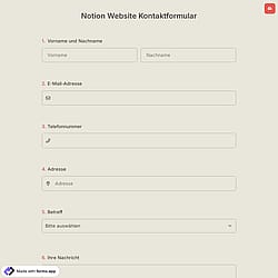 Notion Website Kontaktformular