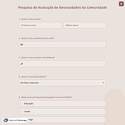 Pesquisa de Avaliação de Necessidades da Comunidade