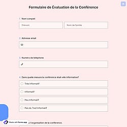 Formulaire de Évaluation de la Conférence