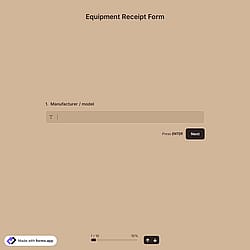 Equipment Receipt Form