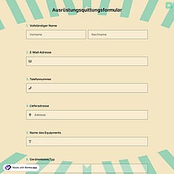 Ausrüstungsquittungsformular