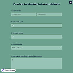 Formulário de Avaliação de Conjunto de Habilidades