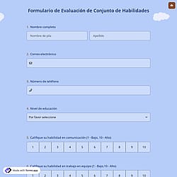Formulario de Evaluación de Conjunto de Habilidades