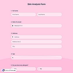Skin Analysis Form