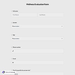 Wellness Evaluation Form