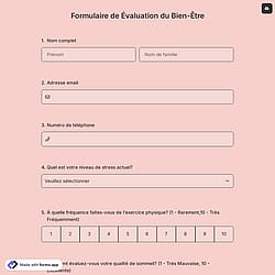 Formulaire de Évaluation du Bien-Être
