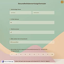 Gesundheitsbewertungsformular