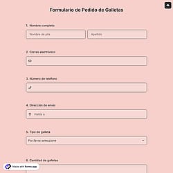 Formulario de Pedido de Galletas