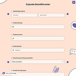 Cupcake Bestellformular