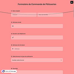 Formulaire de Commande de Pâtisseries