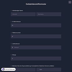 Gebäckbestellformular