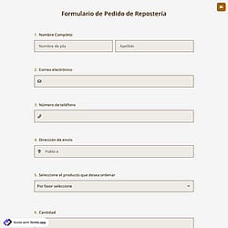 Formulario de Pedido de Repostería