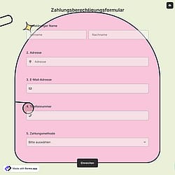Zahlungsberechtigungsformular