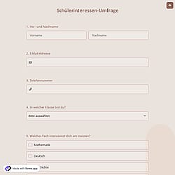 Schülerinteressen-Umfrage