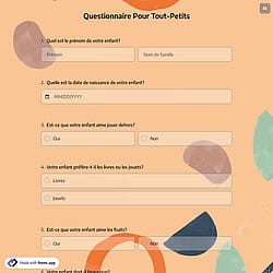 Questionnaire Pour Tout-Petits