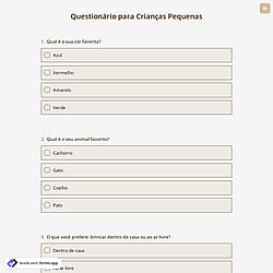 Questionário para Crianças Pequenas