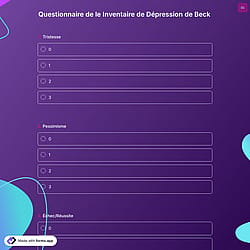 Questionnaire de le Inventaire de Dépression de Beck