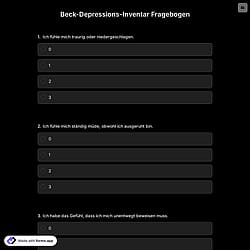 Beck-Depressions-Inventar Fragebogen