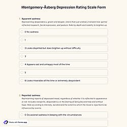 Montgomery-Åsberg Depression Rating Scale Form