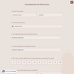 Cuestionario de Bienestar