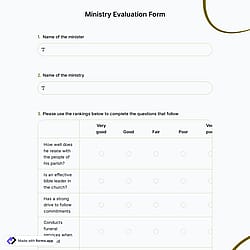 Ministry Evaluation Form