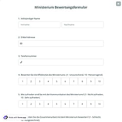 Ministerium Bewertungsformular