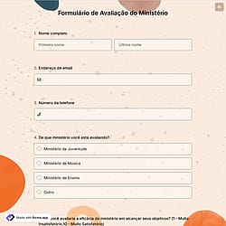 Formulário de Avaliação do Ministério