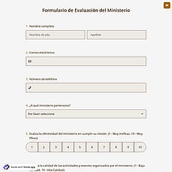 Formulario de Evaluación del Ministerio