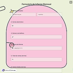 Formulario de Informe Mensual