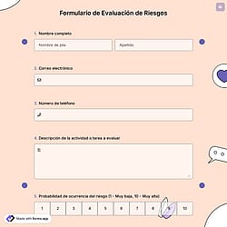Formulario de Evaluación de Riesgos en Línea
