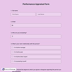Performance Appraisal Form
