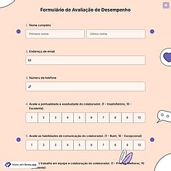 Formulário de Analise de Desempenho