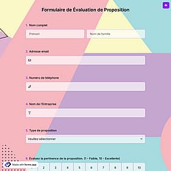 Formulaire de Évaluation de Proposition
