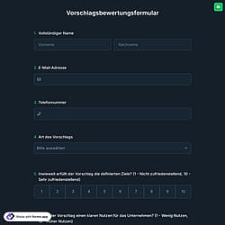 Vorschlagsbewertungsformular