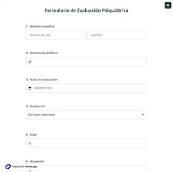 Formulario de Evaluación Psiquiátrica