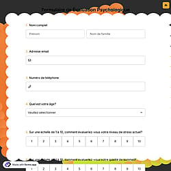 Formulaire d'évaluation psychologique