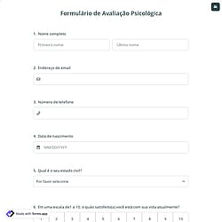 Formulário de Avaliação Psicológica