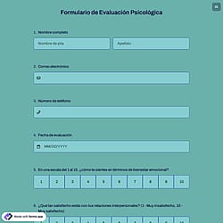 Formulario de evaluación psicológica