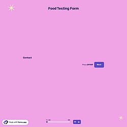 Food Testing Form