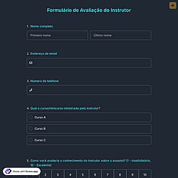 Formulário de Avaliação do Instrutor
