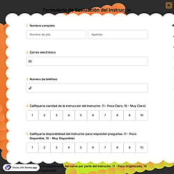 Formulario de Evaluación del Instructor