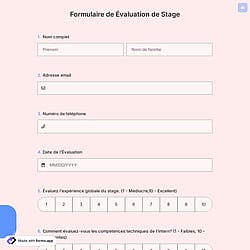 Formulaire de Évaluation de Stage
