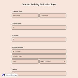 Teacher Training Evaluation Form