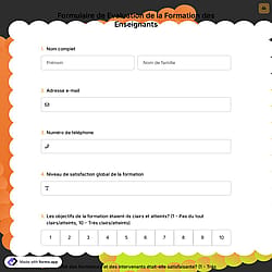 Formulaire de Evaluation de la Formation des Enseignants