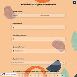 Formulaire de Rapport de Formation